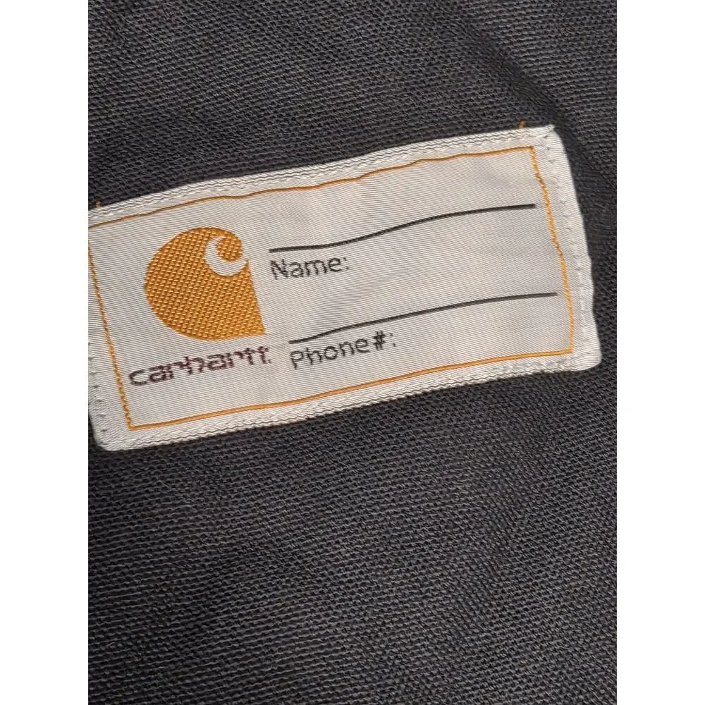 Carhartt Jacket Boys XL Black Quilted Lined Hooded Full Zip OJ8545B Workwear